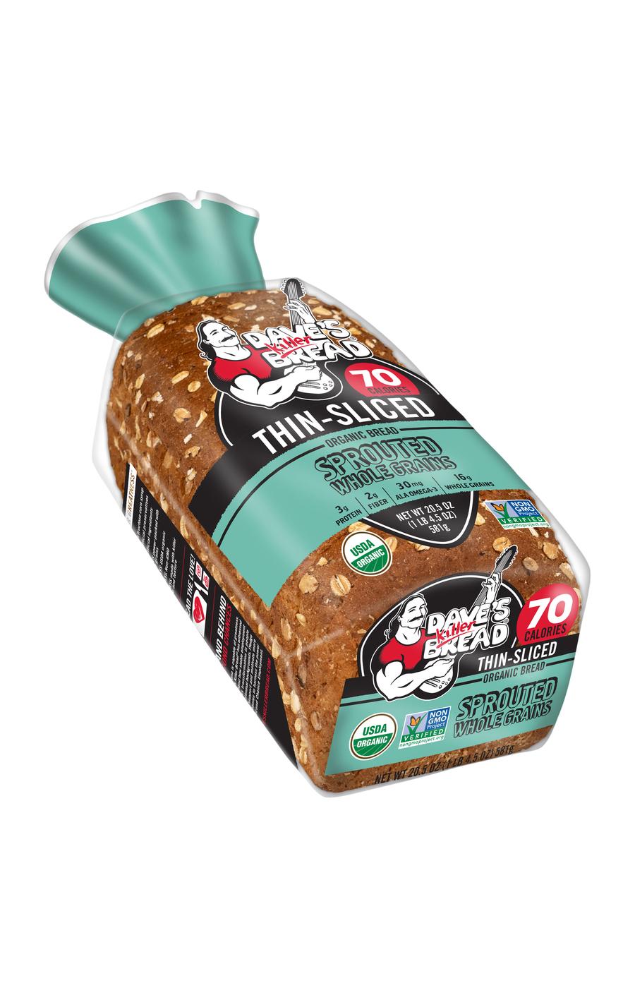 Dave's Killer Bread Sprouted Whole Grains Thin Sliced Organic Bread; image 5 of 6