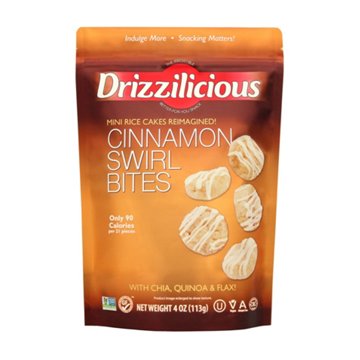 Drizzilicious Mini Rice Cakes - Cinnamon Swirl Bites, 4 oz