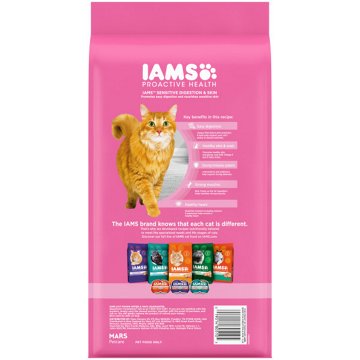 IAMS Proactive Health Adult Sensitive Digestion & Skin Dry Cat Food - Turkey Cat Kibble