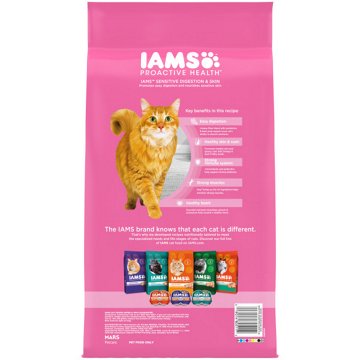 IAMS Proactive Health Adult Sensitive Digestion & Skin Dry Cat Food - Turkey Cat Kibble