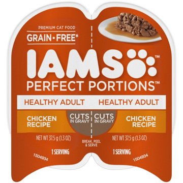 IAMS Perfect Portions Healthy Adult Cat Food Twin-Pack Trays - Chicken Recipe