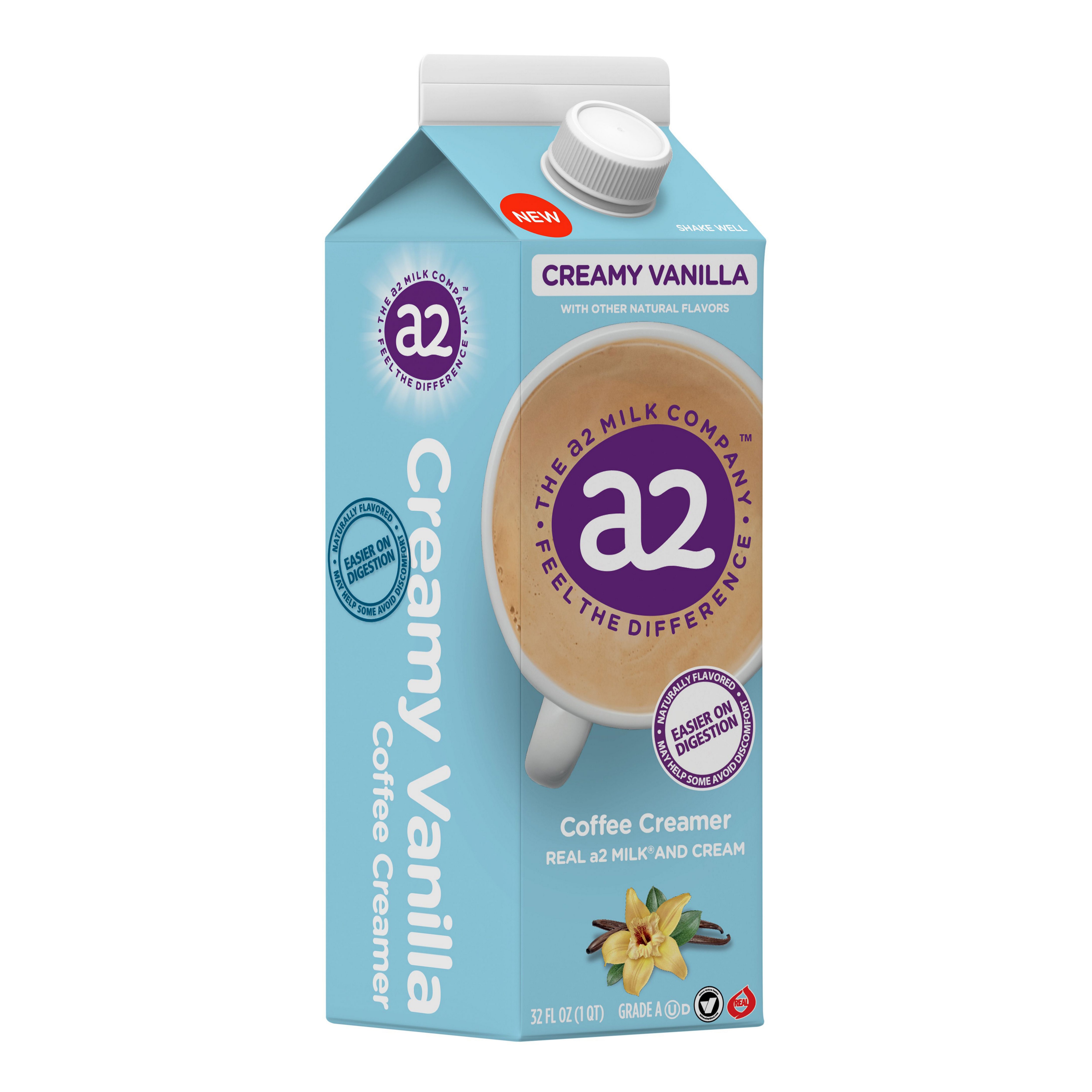 A2 Milk Creamy Vanilla Liquid Coffee Creamer, 1 qt | Central