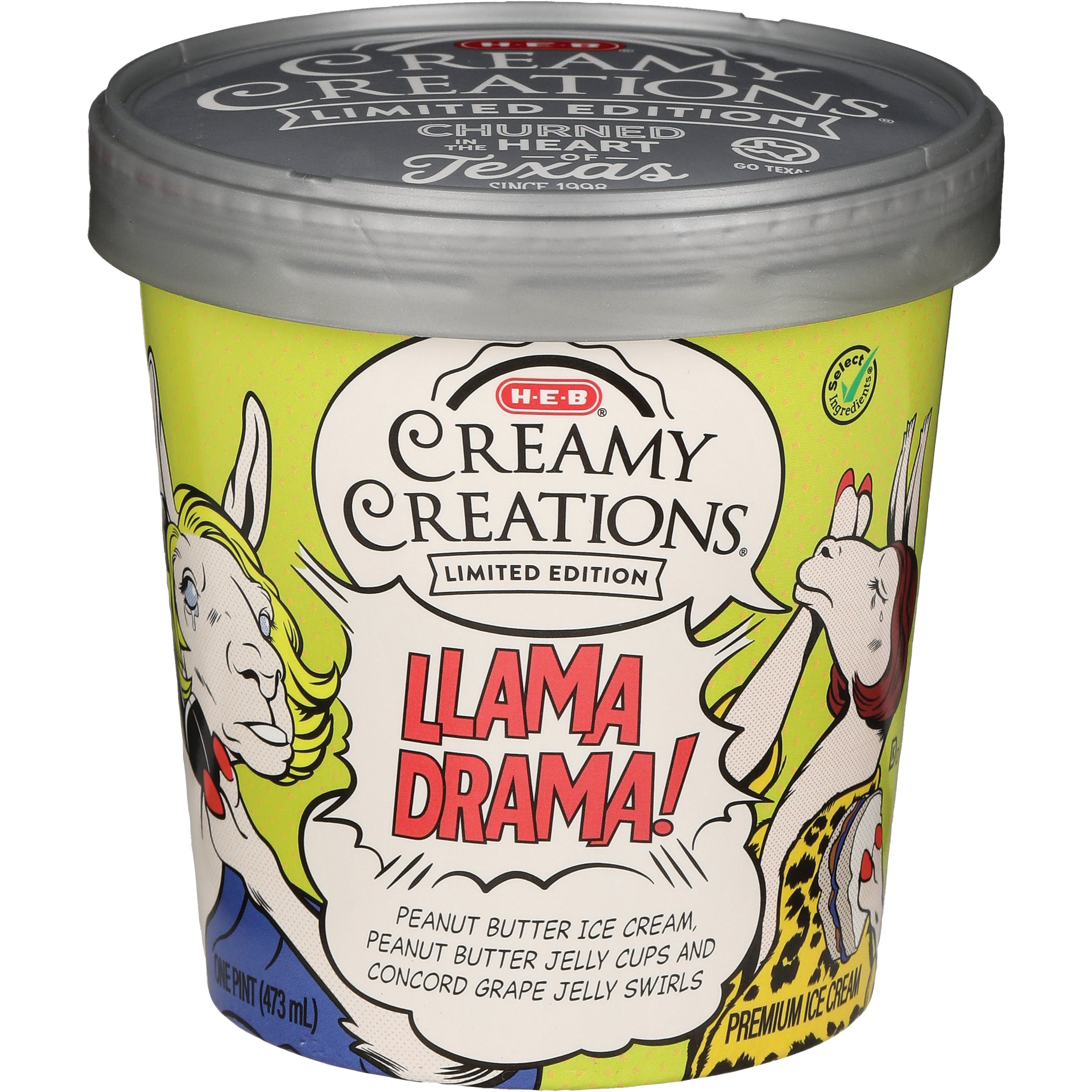 HEB Creamy Creations Llama Drama Limited Edition Ice Cream Shop Ice
