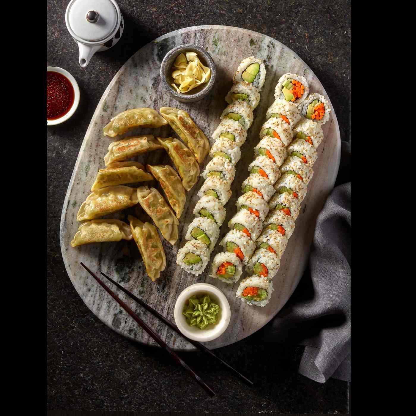HEB Sushiya Sushi & Pot Sticker Party Tray Veggie Shop Standard