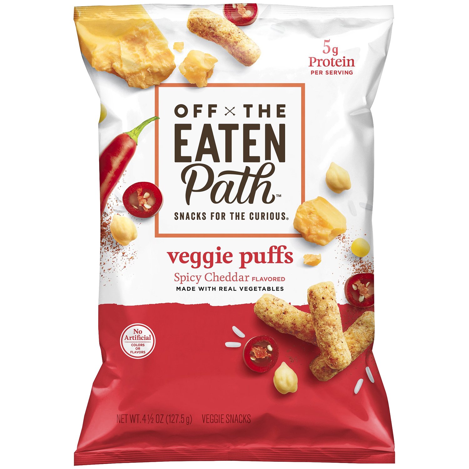 Off the Eaten Path Spicy Cheddar Veggie Puffs Shop Snacks & Candy at