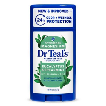 Dr Teal's Aluminum Free Deodorant Solid - Eucalyptus & Spearmint, 2.5 oz