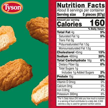 Tyson Frozen Baked Chicken Breast Nuggets, 25 oz