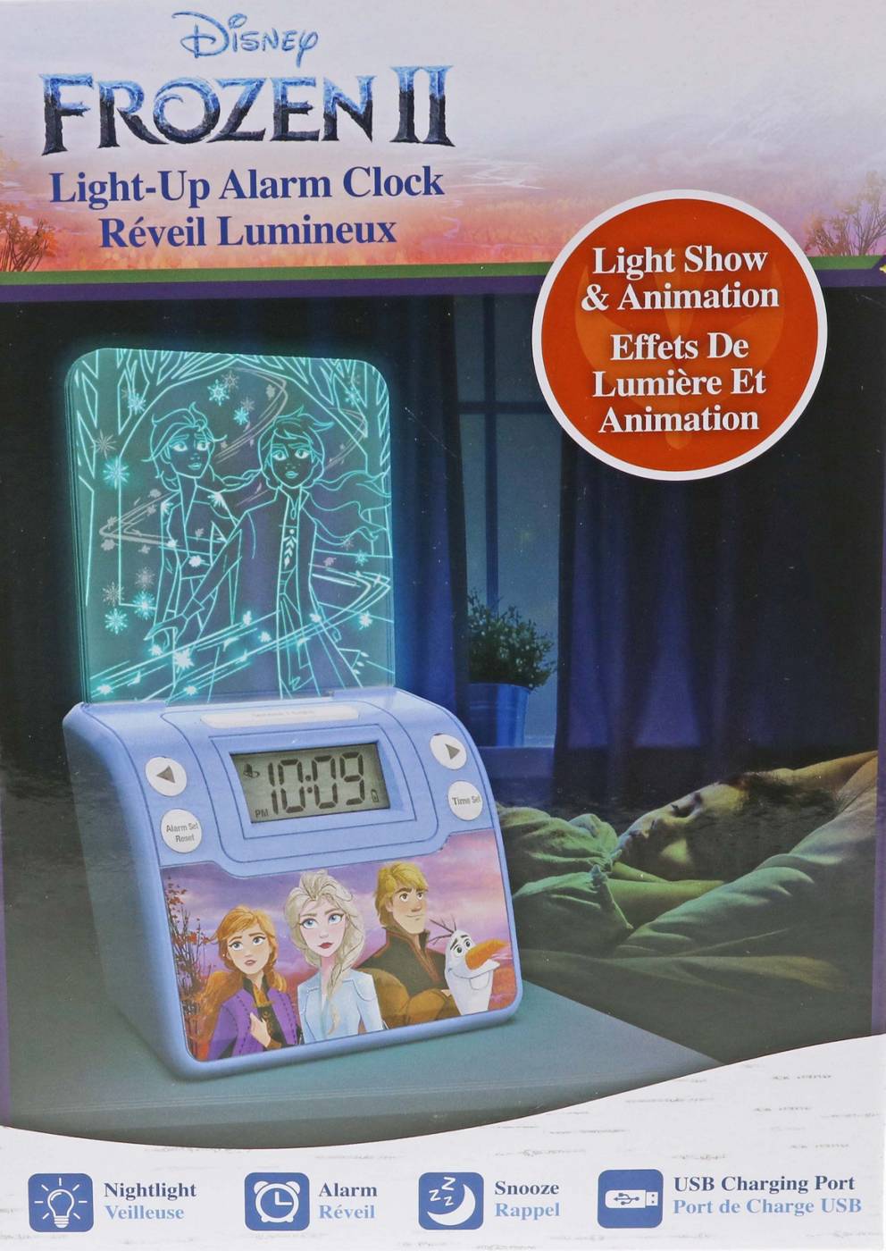 Kiddesigns Frozen 2 Light Up Alarm Clock; image 2 of 2