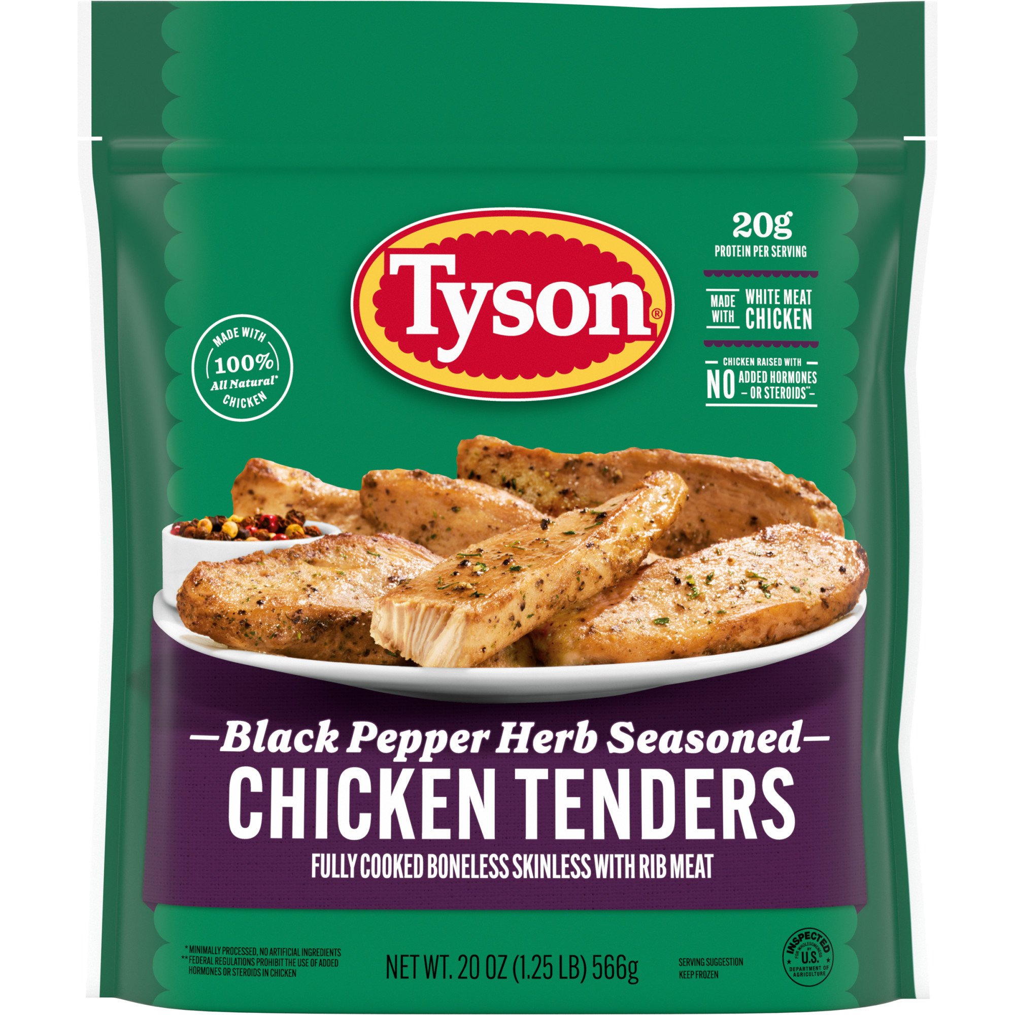 Tyson Fully Cooked Frozen Black Pepper Herb Seasoned Chicken Breast ...