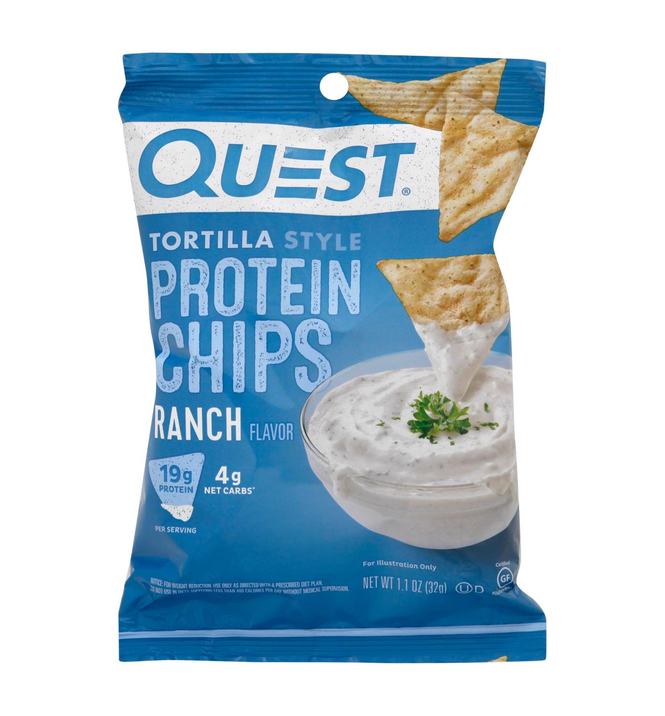 Quest Tortilla-Style 19g Protein Chips - Ranch; image 1 of 2