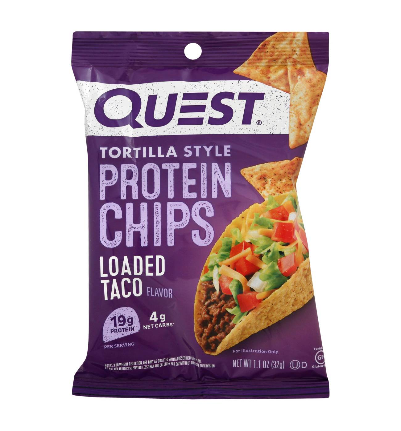 Quest Tortilla-Style 19g Protein Chips - Loaded Taco; image 1 of 3