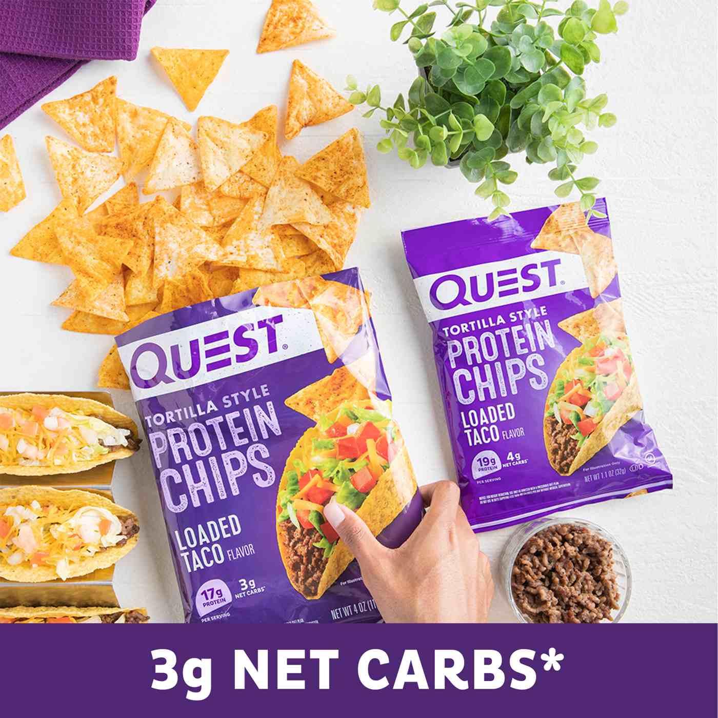 Quest Tortilla-Style 19g Protein Chips - Loaded Taco; image 3 of 3