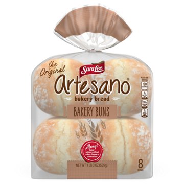 Sara Lee Artesano White Bakery Buns, 8 ct