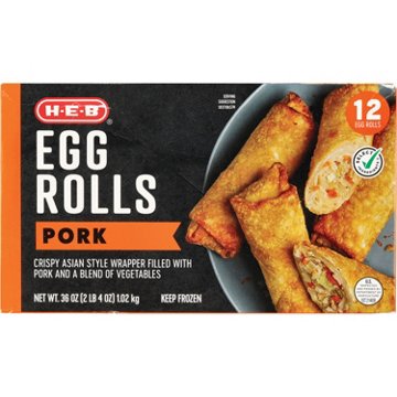 H-E-B Pork Egg Rolls, 12 ct