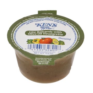 Ken's Steak House Lite Balsamic Vinaigrette with Olive Oil Salad Dressing Cup