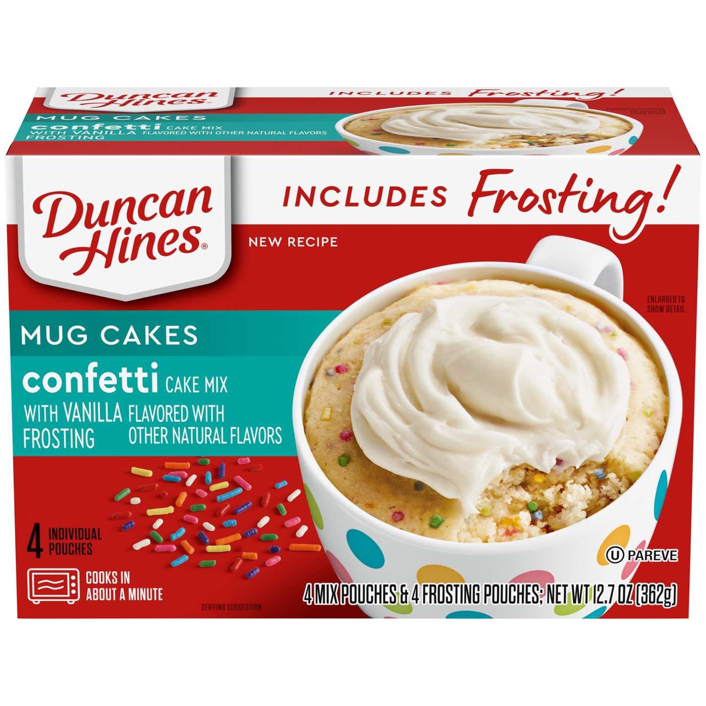 Duncan Hines Perfect Size for 1 Mug Cakes Confetti Cake Mix with Vanilla Frosting; image 1 of 6