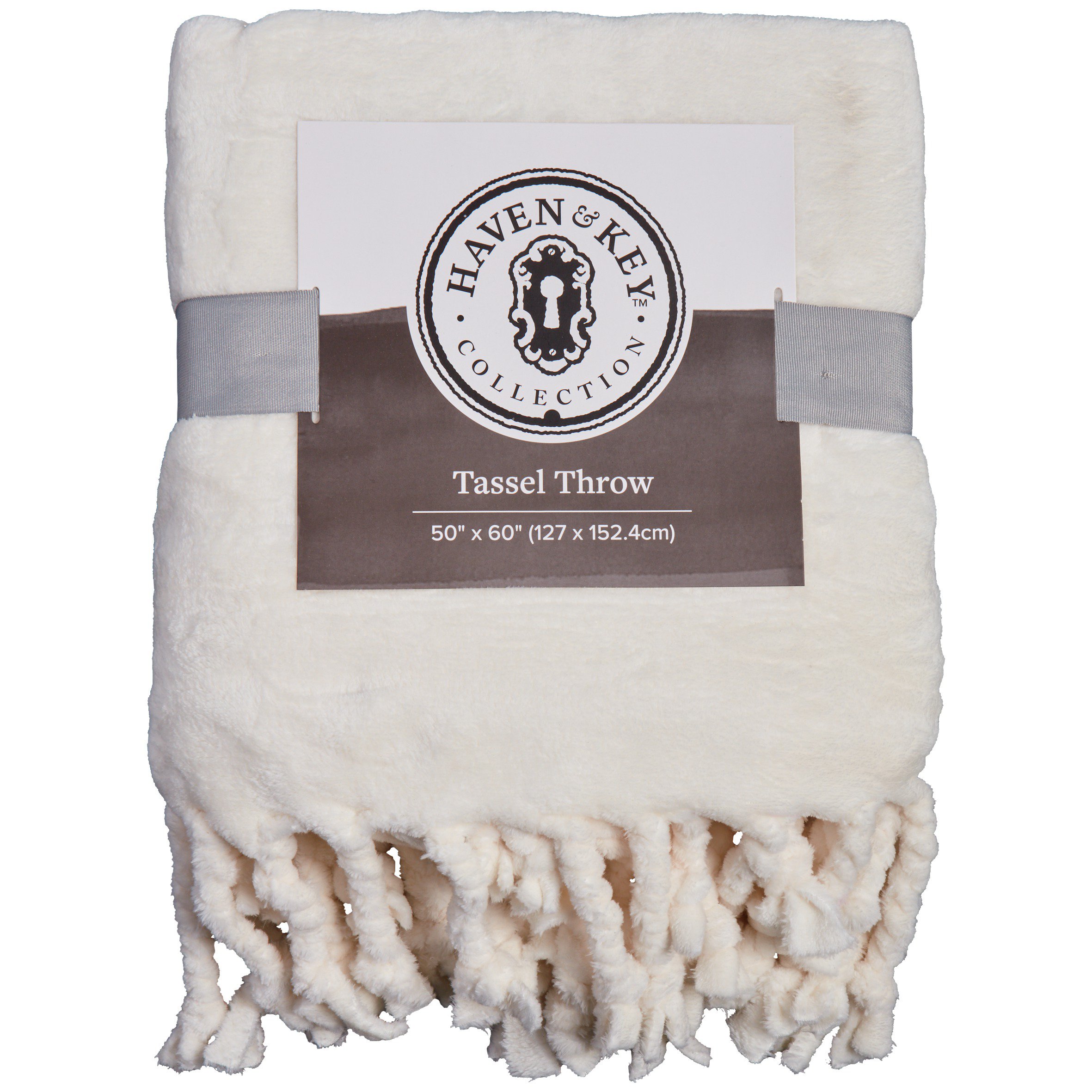 Haven & Key Ivory Self Fringe Tassel Throw Shop Blankets & Throws at