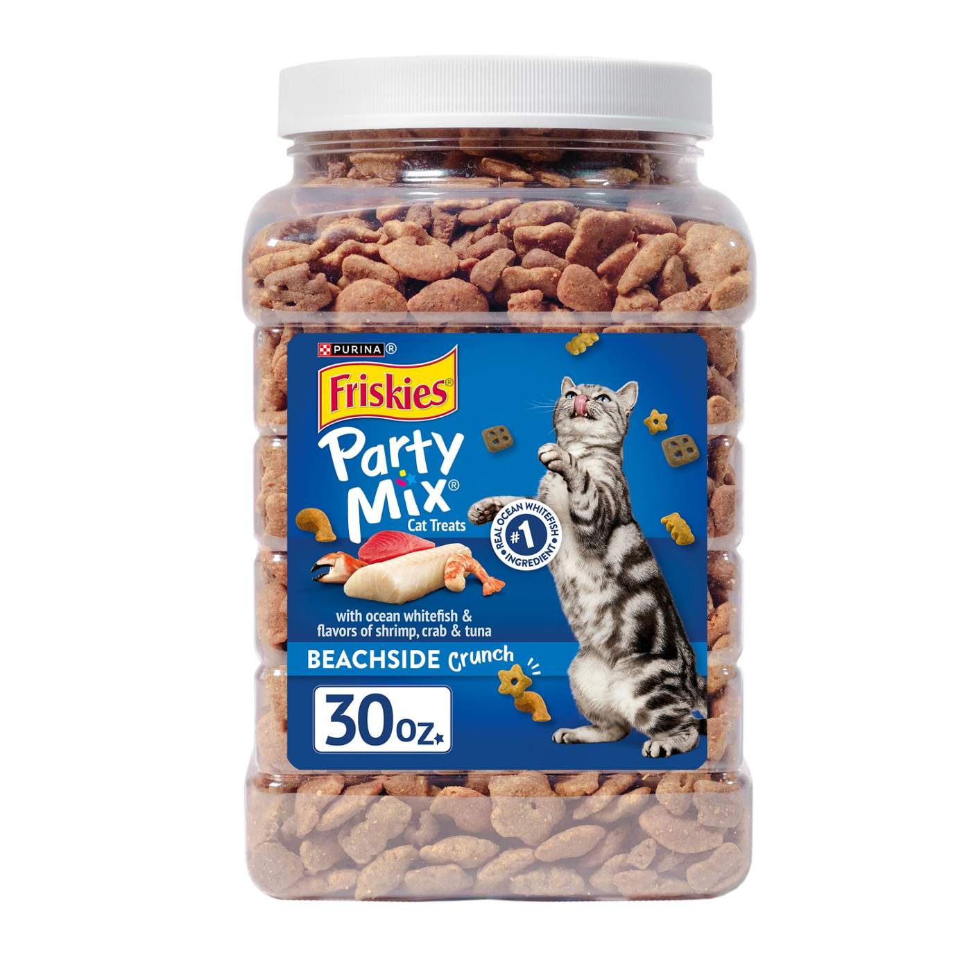 Friskies Purina Friskies Made in USA Facilities Cat Treats, Party Mix Beachside Crunch; image 1 of 4