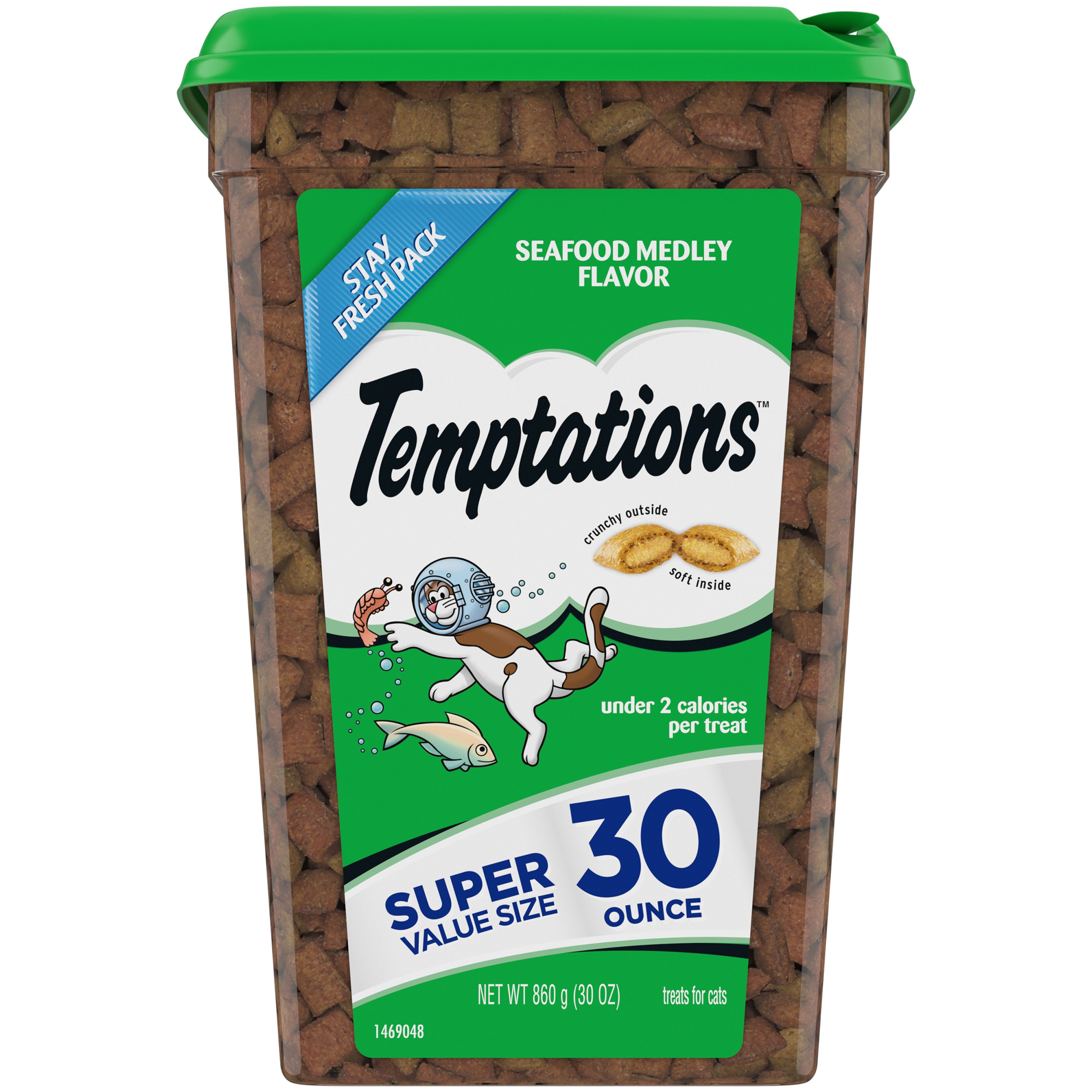 Temptations Classic Crunchy and Soft Cat Treats Seafood Medley Flavor