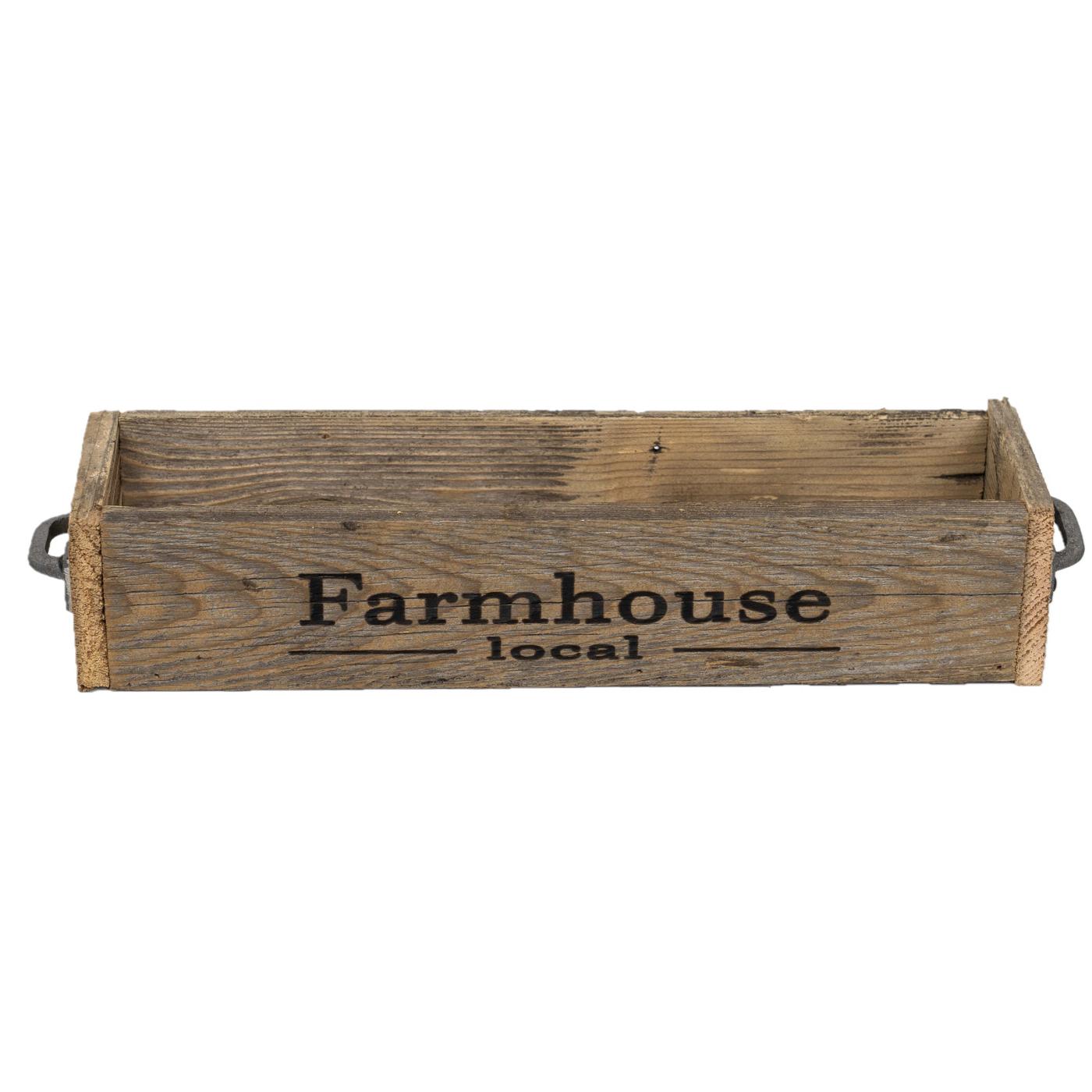 Del Hutson Designs Small Reclaimed Wood Farmhouse Local Planter Box; image 1 of 4