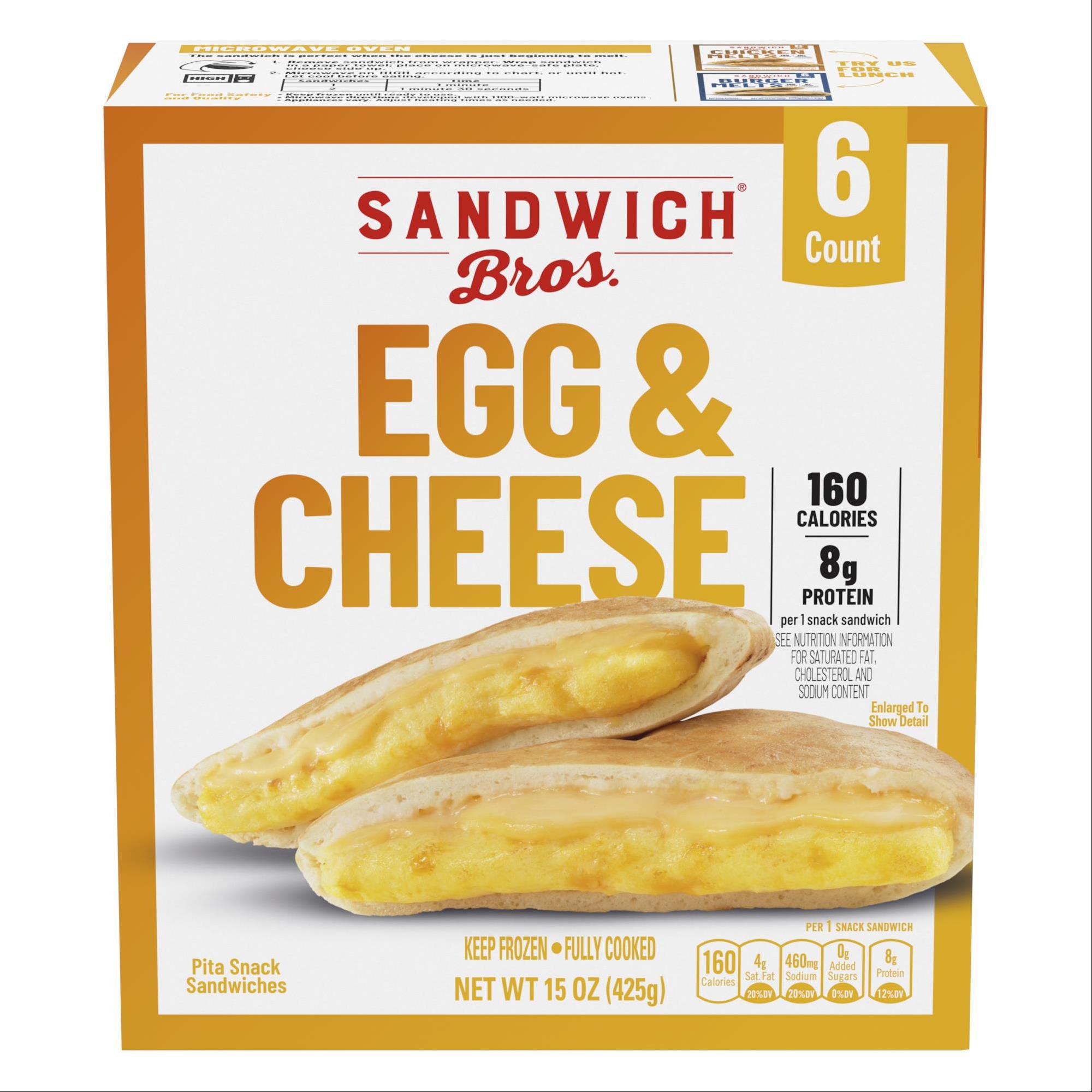 Sandwich Bros. Egg & Cheese Flatbread Pocket Frozen Sandwiches Shop