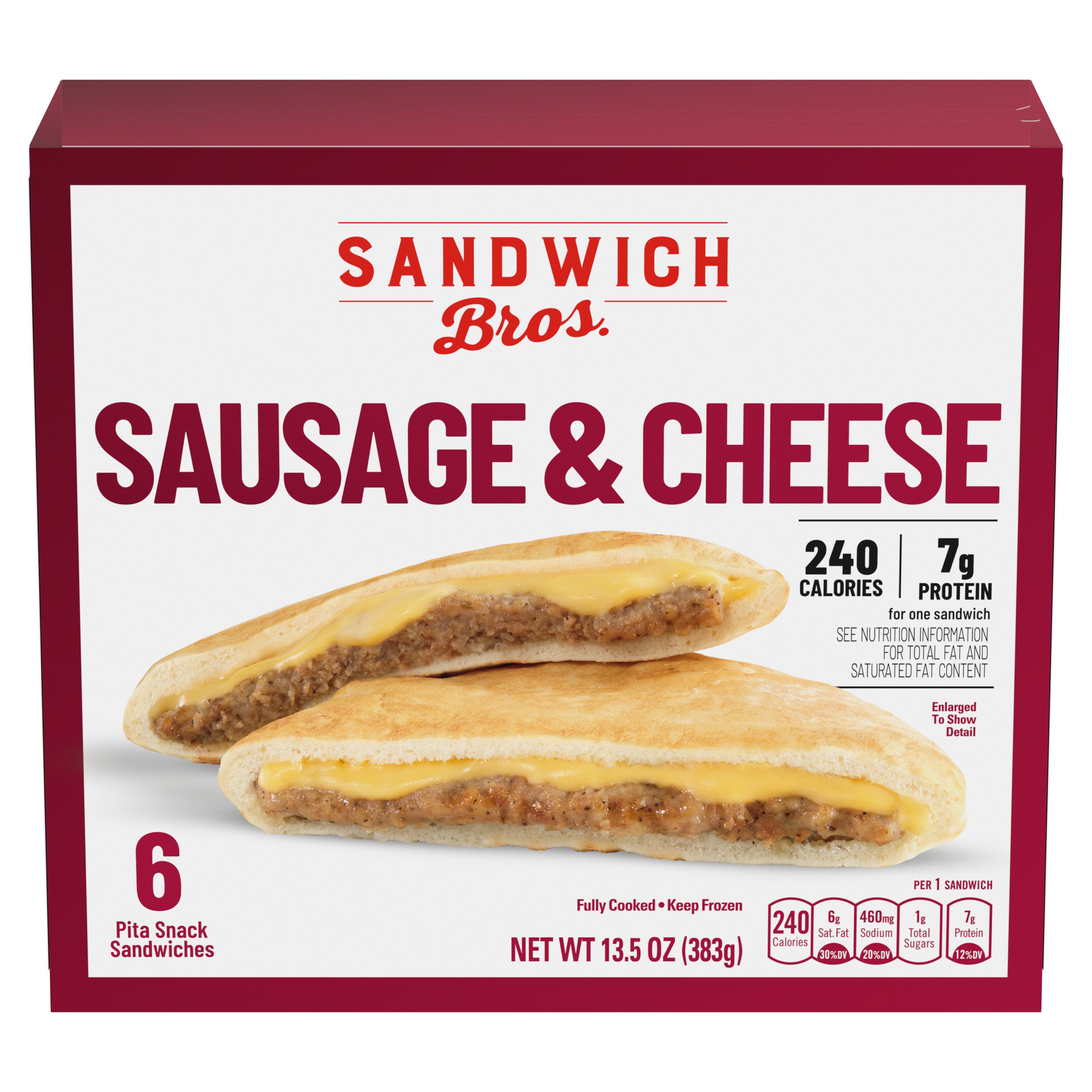 Sandwich Bros. Sausage & Cheese Flatbread Pocket Frozen Sandwiches ...