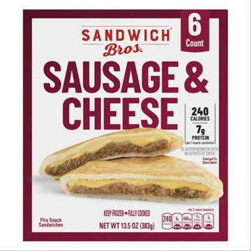 Sandwich Bros. Sausage & Cheese Pita Snack Sandwiches, 6 ct