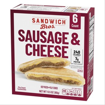 Sandwich Bros. Sausage & Cheese Pita Snack Sandwiches, 6 ct