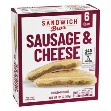Sandwich Bros. Sausage & Cheese Pita Snack Sandwiches, 6 ct