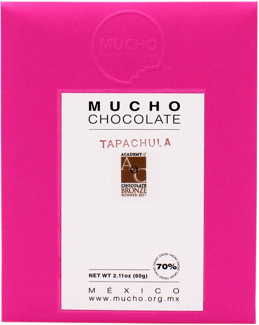 Mucho Chocolate Dark Chocolate Tapachula 70% Cacao, 2.11 oz