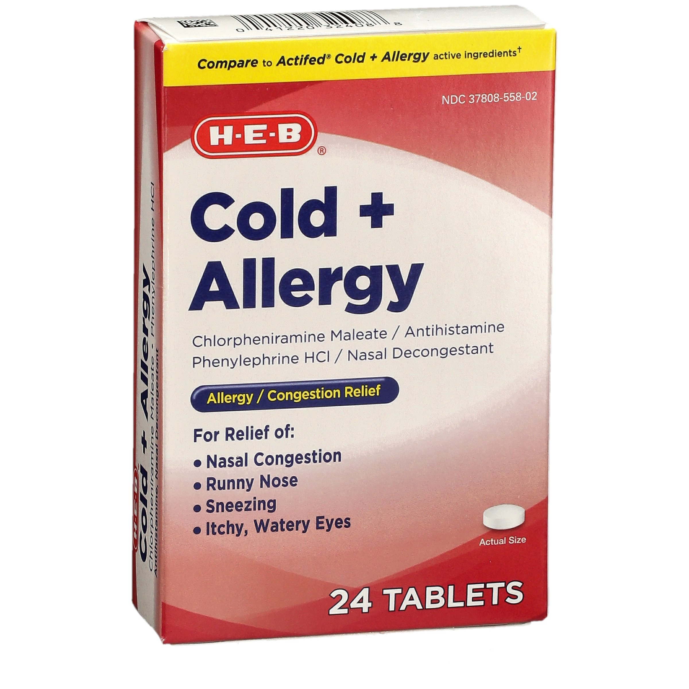 HEB Cold & Allergy Relief Tablets Shop Sinus & Allergy at HEB