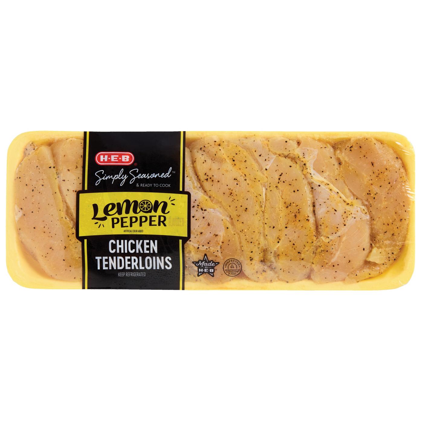 H-E-B Simply Seasoned Lemon Pepper Chicken Tenderloins; image 1 of 2