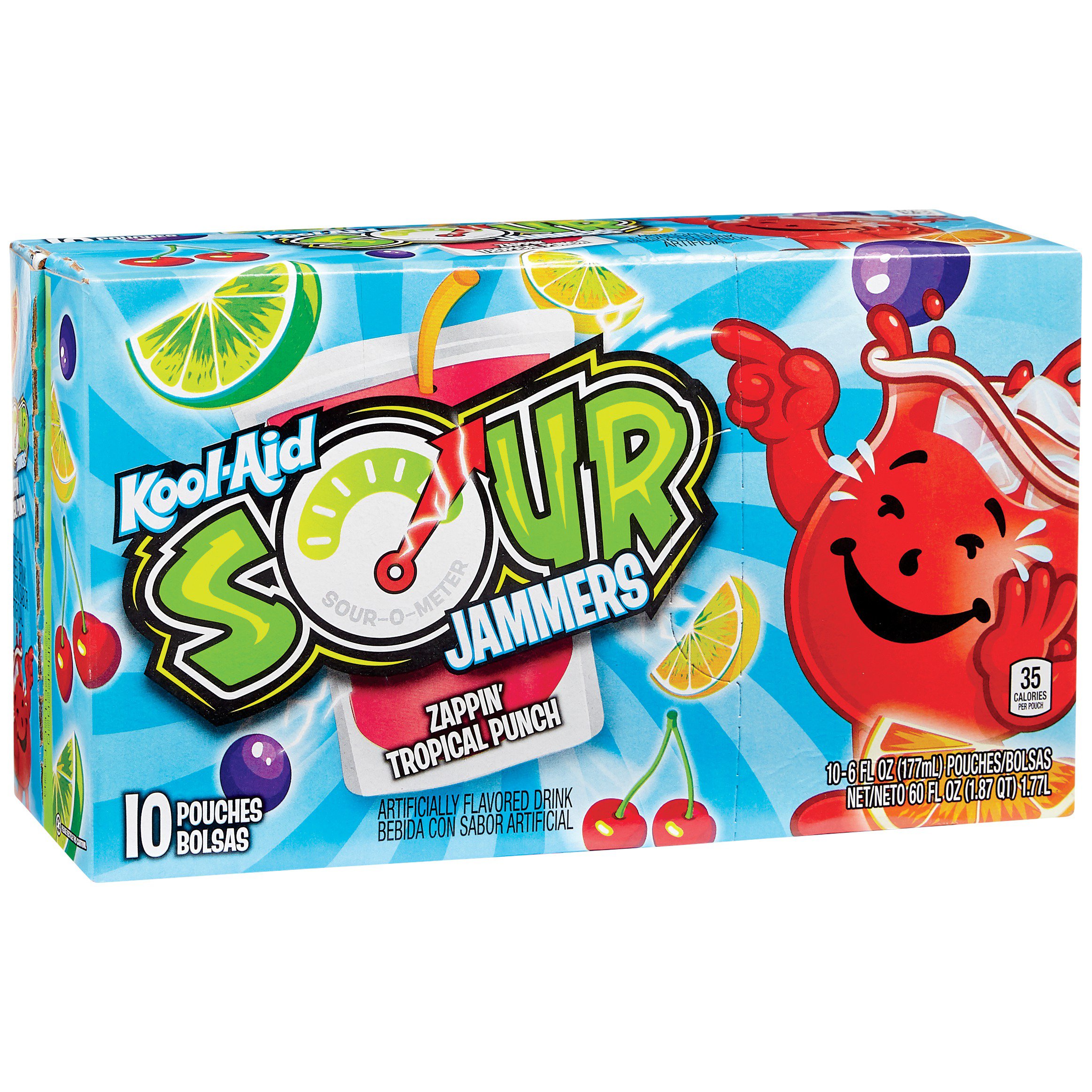 KoolAid Sour Jammers Zappin' Tropical Punch 6 oz Pouches Shop Juice