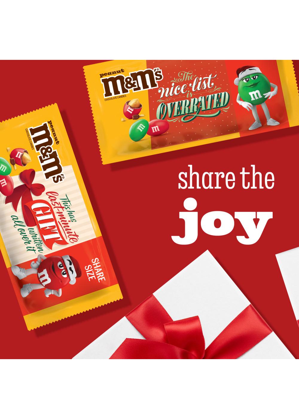 M&M'S Peanut Milk Chocolate Christmas Candy - Share Size; image 3 of 7