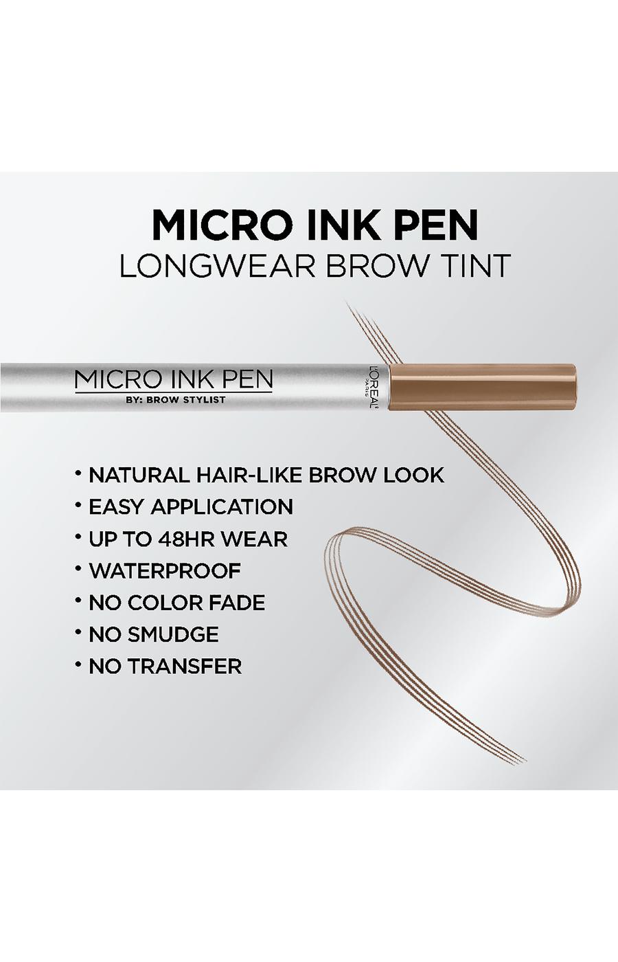 L'Oréal Paris Brow Stylist Micro Ink Pen by Brow Stylist, Up to 48HR Wear Dark Blonde; image 2 of 5