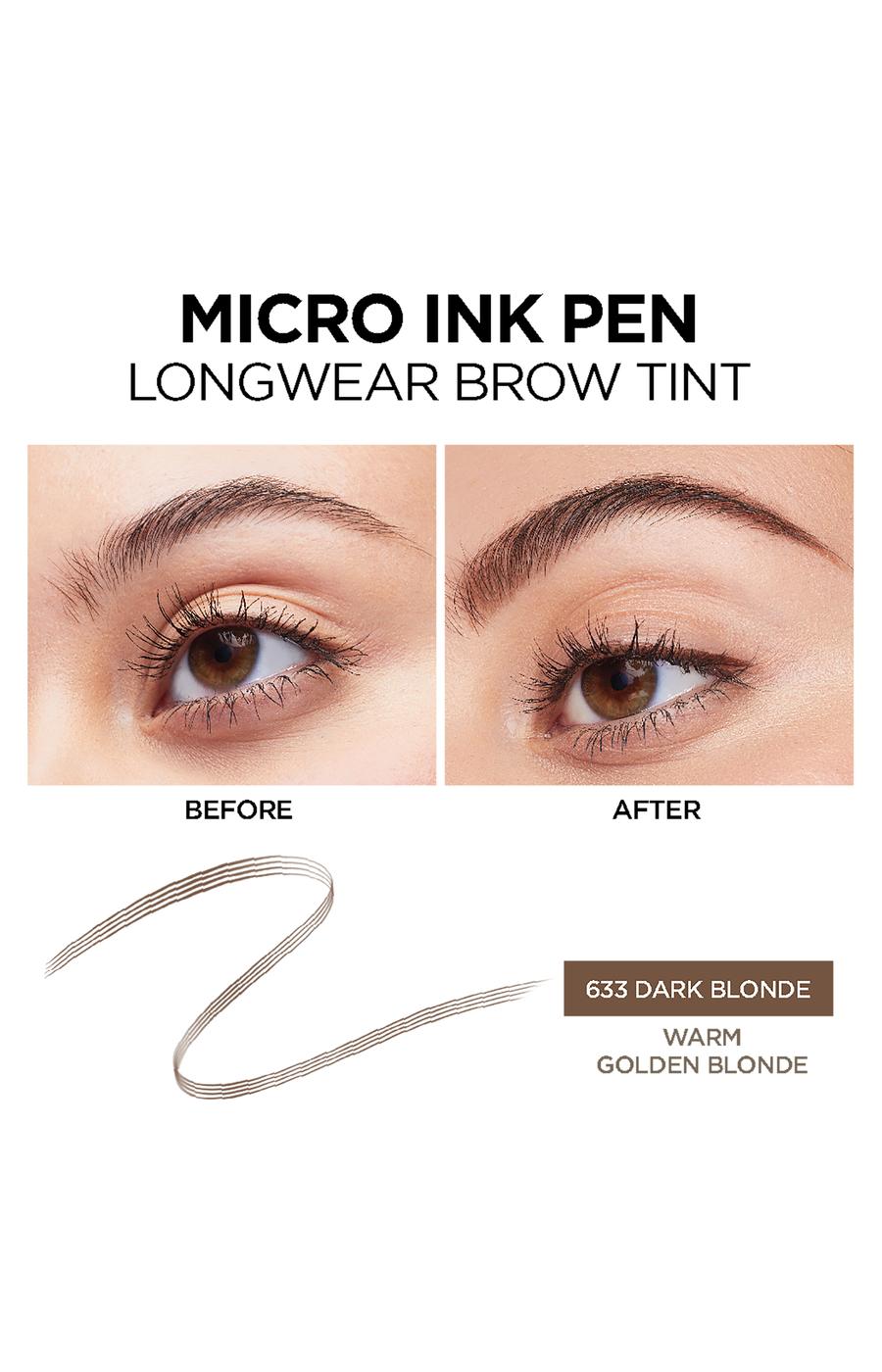 L'Oréal Paris Brow Stylist Micro Ink Pen by Brow Stylist, Up to 48HR Wear Dark Blonde; image 3 of 5