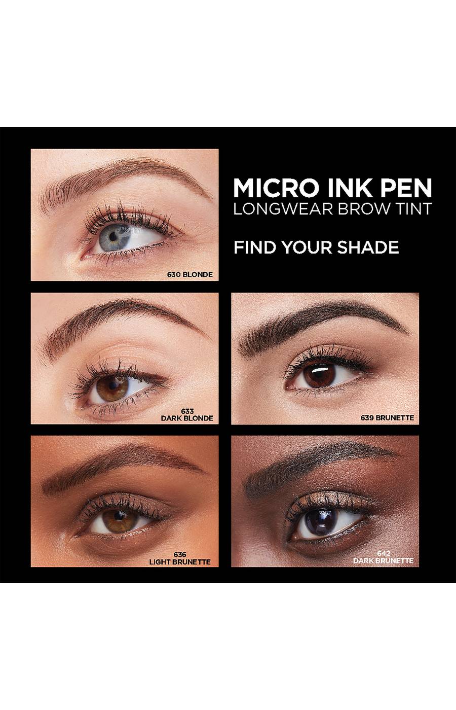 L'Oréal Paris Brow Stylist Micro Ink Pen by Brow Stylist, Up to 48HR Wear Brunette; image 2 of 3