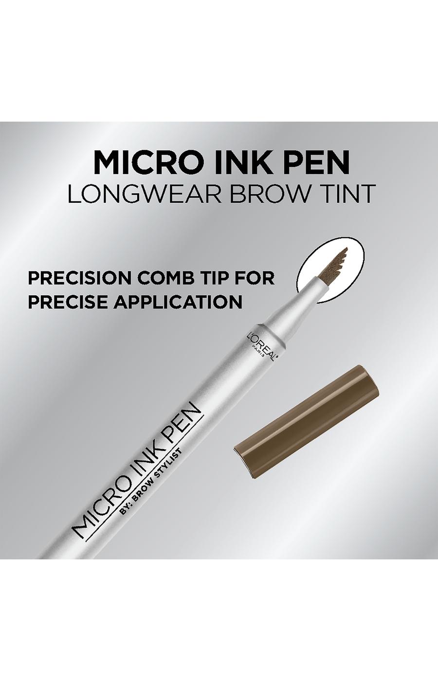 L'Oréal Paris Brow Stylist Micro Ink Pen by Brow Stylist, Up to 48HR Wear Brunette; image 4 of 5