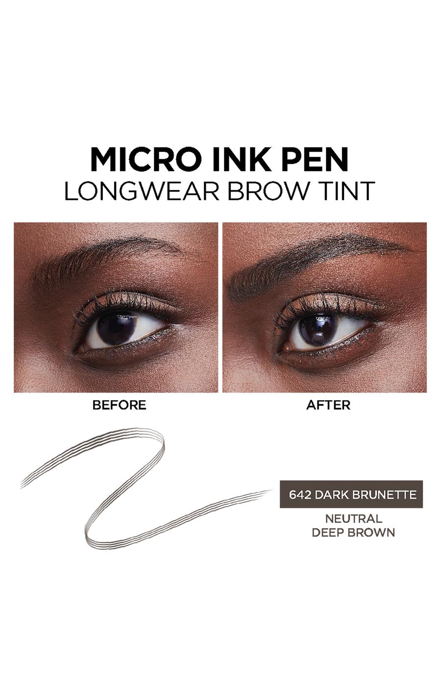 L'Oréal Paris Brow Stylist Micro Ink Pen by Brow Stylist, Up to 48HR Wear Dark Brunette; image 2 of 4