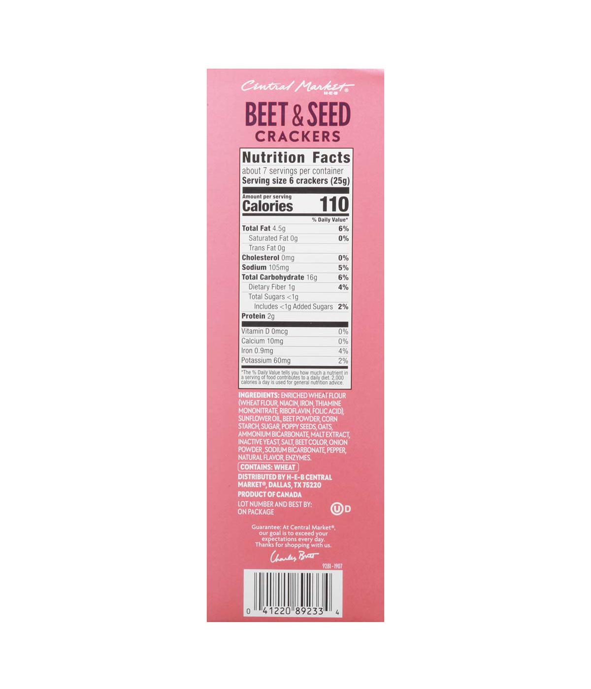 Central Market Beet & Seed Crackers Shop Crackers & breadsticks at HEB