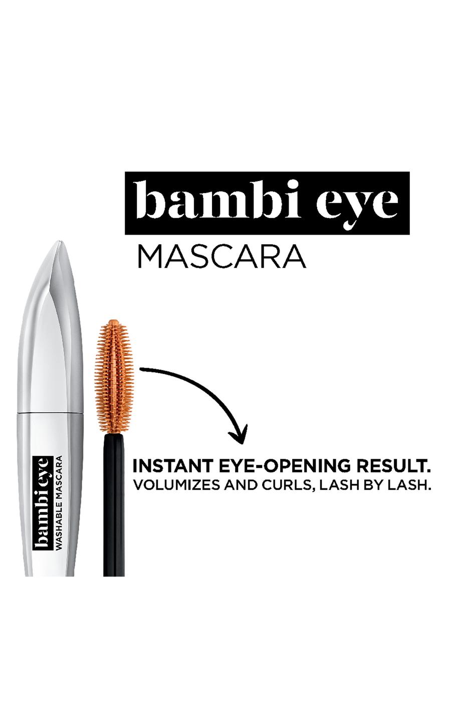 L'Oréal Paris Bambi Eye Washable Mascara, Intense Lasting Volume Black Brown; image 5 of 6