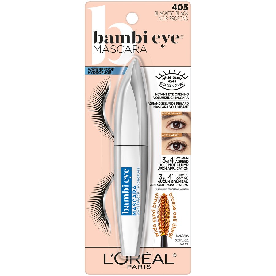 Belegering procedure beroemd L'Oreal Paris Bambi Eye Waterproof Mascara Blackest Black - Shop Makeup at  H-E-B