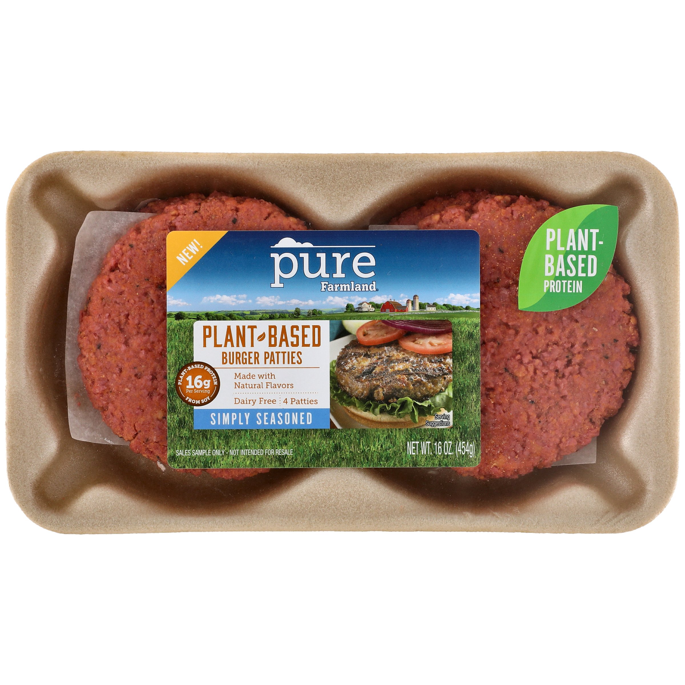 Pure Farmland Plant Based Simply Seasoned Burger Patties