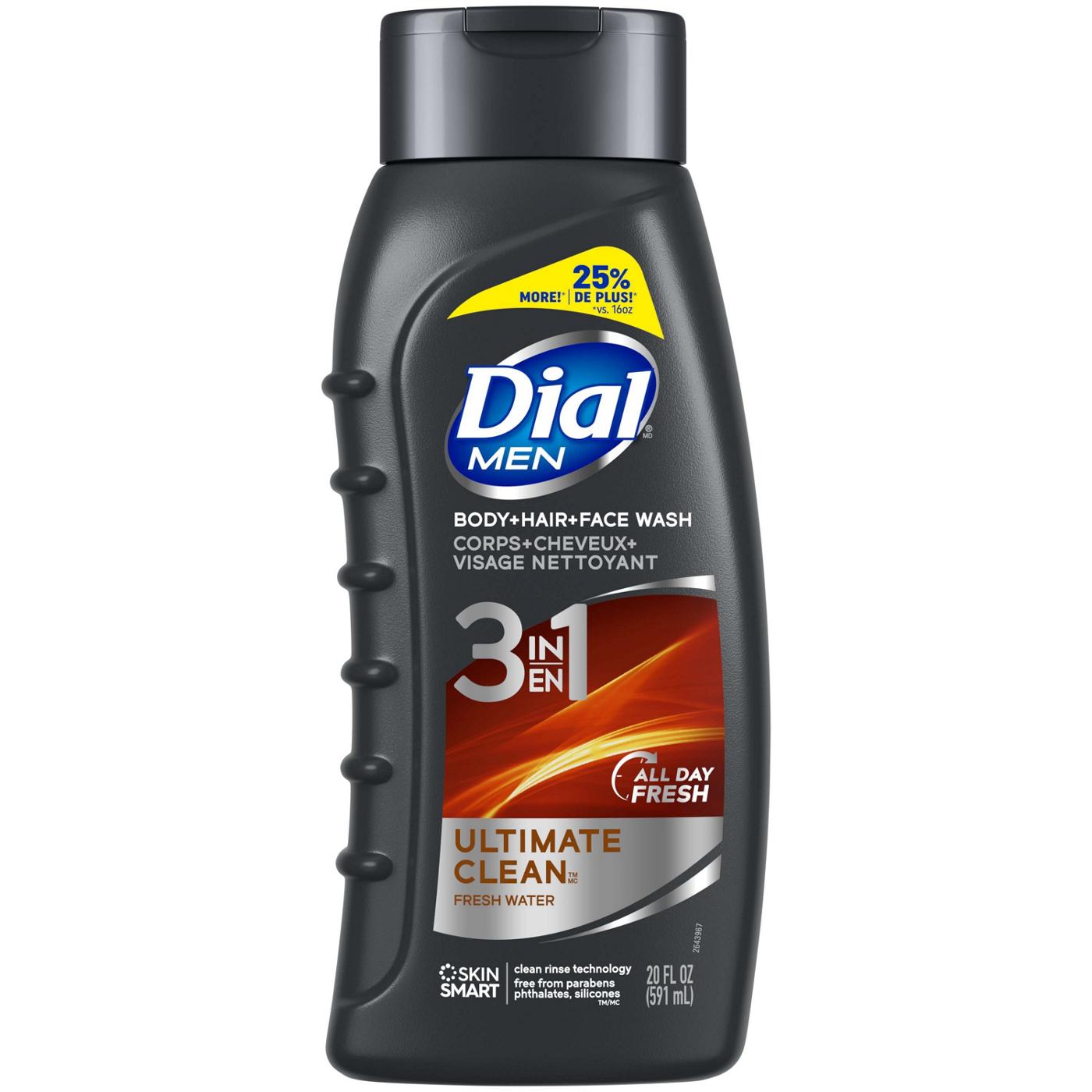 Dial Men 3in1 Body, Hair and Face Wash - Ultimate Clean; image 1 of 7