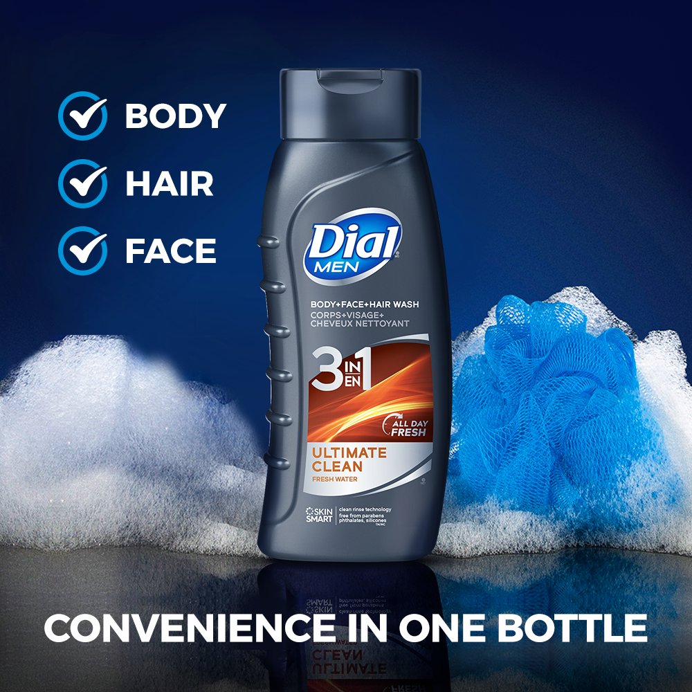 Dial Men 3in1 Body, Hair and Face Wash Ultimate Clean Shop