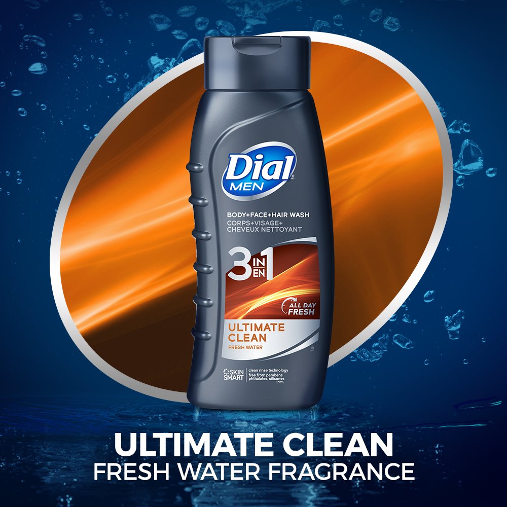 Dial Men 3in1 Body, Hair and Face Wash Ultimate Clean Shop