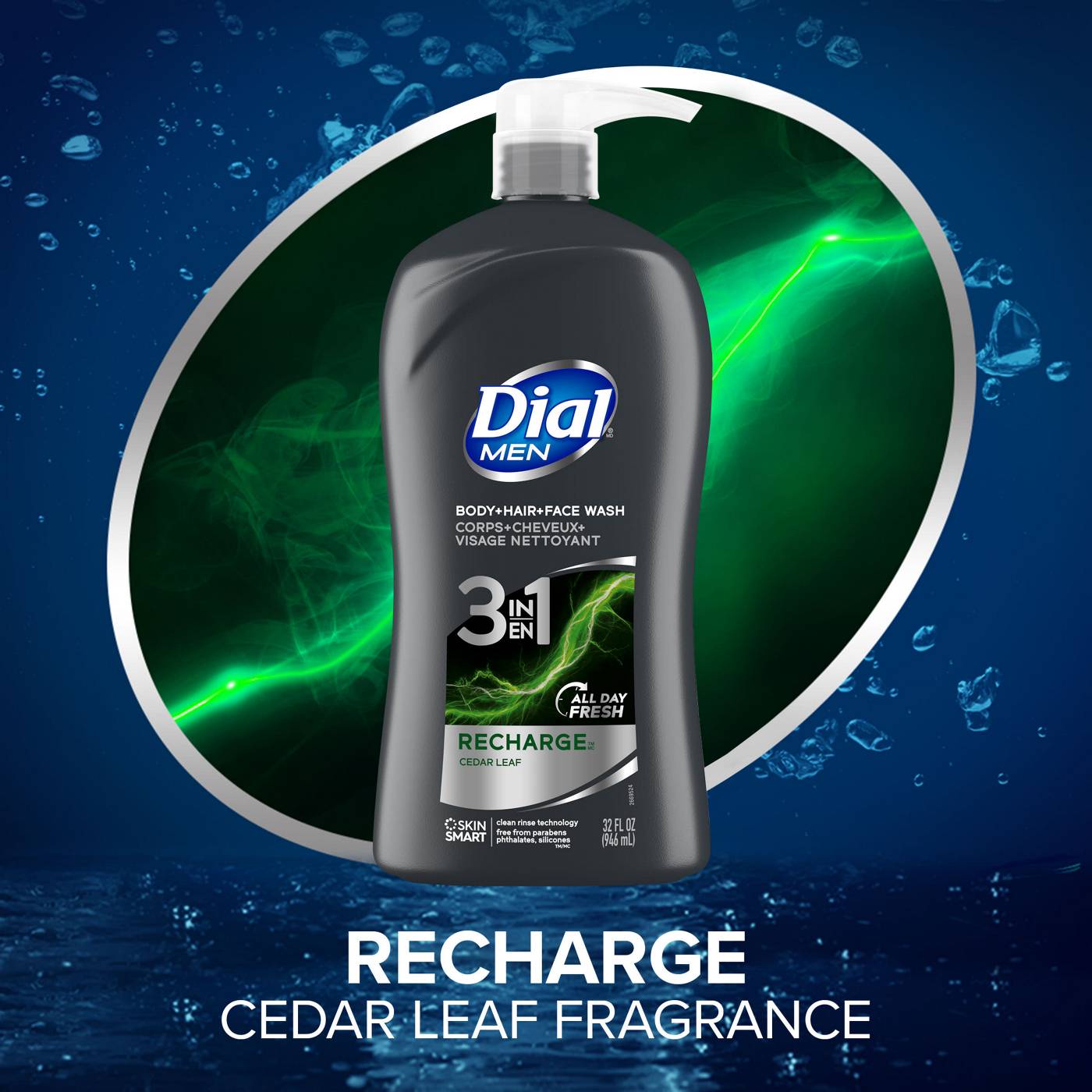 Dial Men 3in1 Body, Hair and Face Wash - Recharge; image 6 of 6
