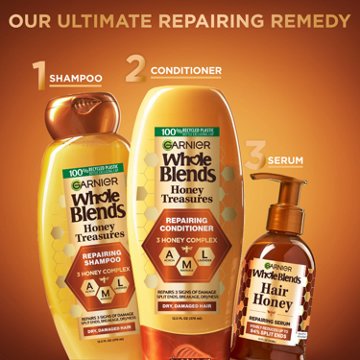 Garnier Whole Blends Honey Treasures Repairing Shampoo & Conditioner, 25 oz