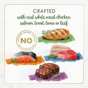 Fancy Feast Purina Grain Free Wet Cat Food Pate Variety Pack Gourmet Naturals - Beef, Chicken, Salmon, Trout and Tuna