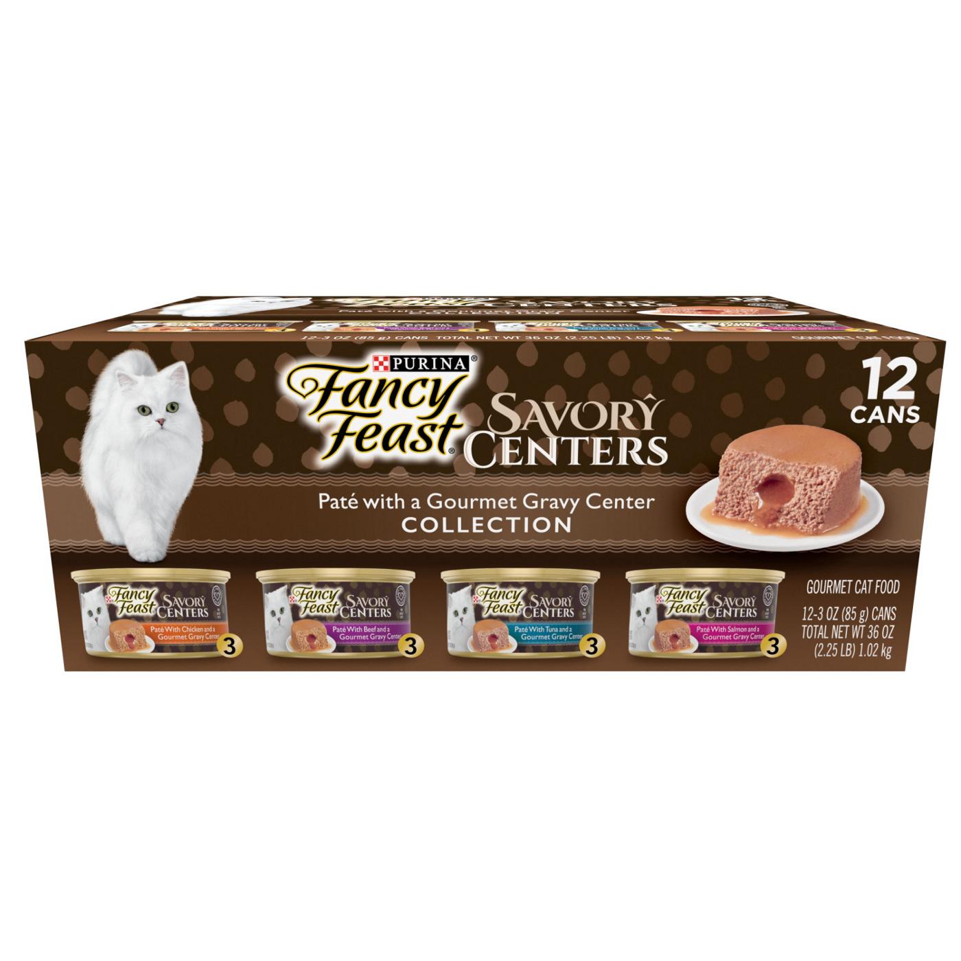 Fancy Feast Purina Fancy Feast Pate Wet Cat Food Variety Pack, Savory Centers Pate With a Gravy Center; image 1 of 6